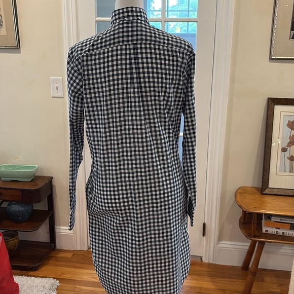 Kiel James Patrick Scalloped Oxford blue/white checkered shirt dress. Size XS - Picture 7 of 11
